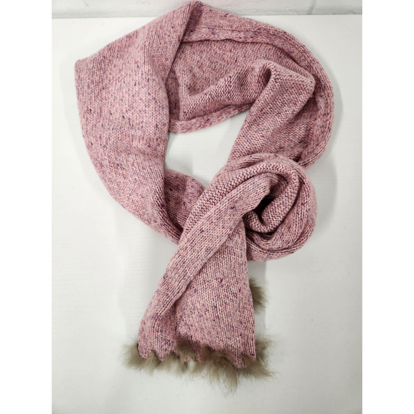 Tanner Women's Viscose/Merino Wool/Silk/Cashmere Blend Pink Scarf, Rabbit Fur - Picture 1 of 7
